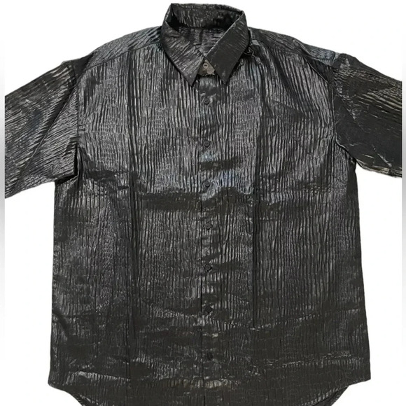 Gap Metallic Stripe Mob Wife Big Shirt L - Picture 1 of 6